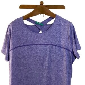 Kimmery Women's Purple Athletic Top Criss Cross Back Short Sleeve Size 3X